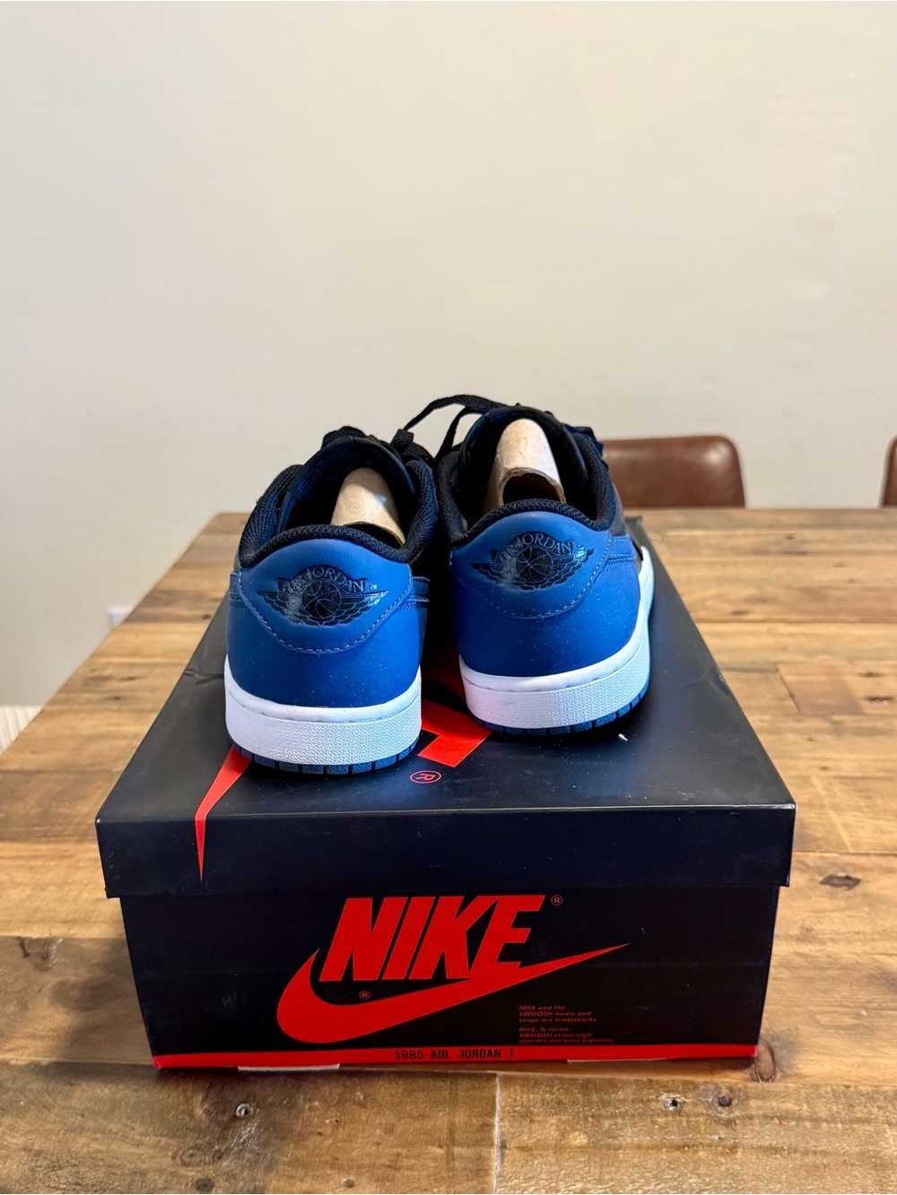 Nike Air Jordan 1 Retro Low Black & Mystic Blue, Size 10, Original Box - Picture 4 of 7